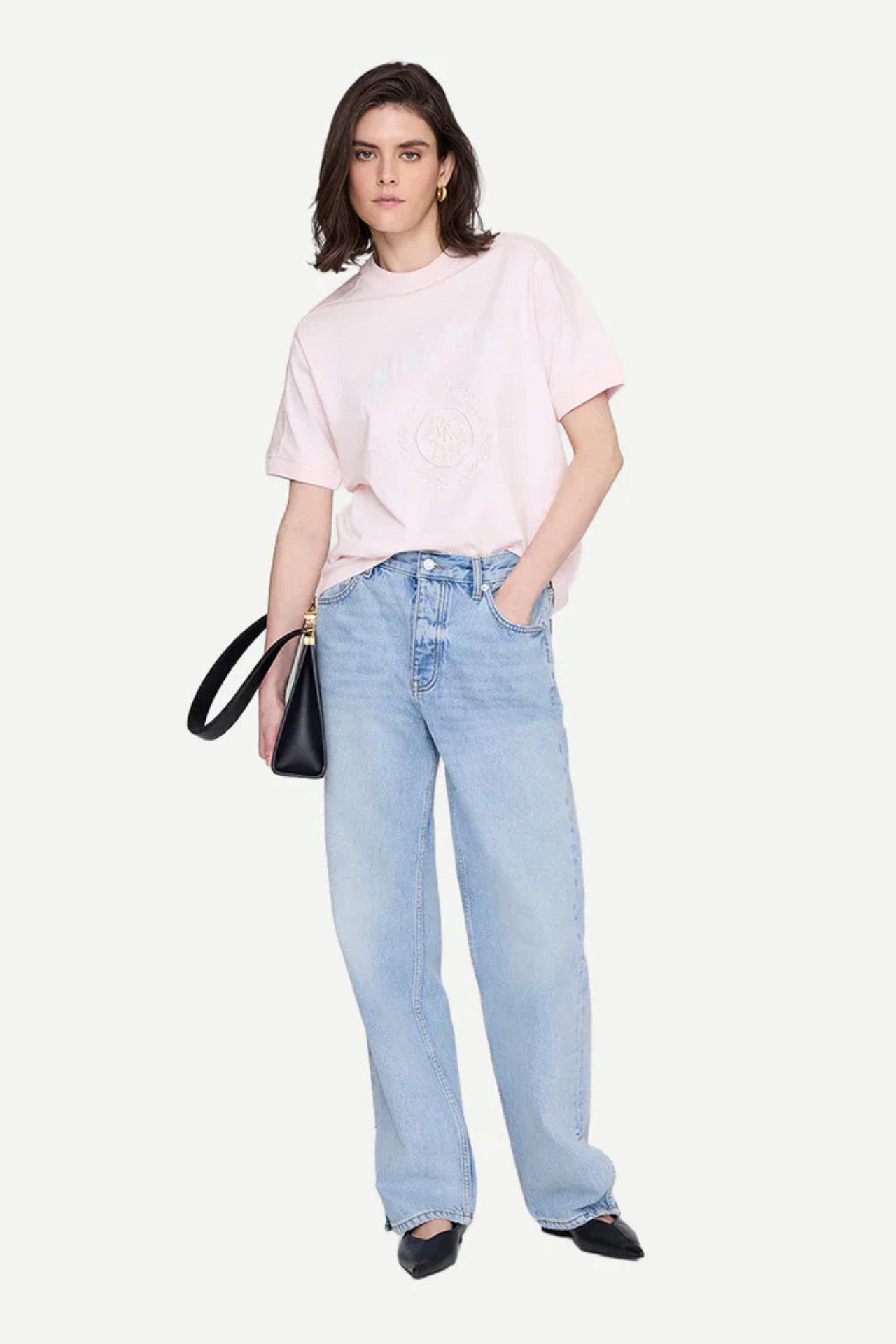 Anine Bing Jaylin Tee Collegiate Powder Pink