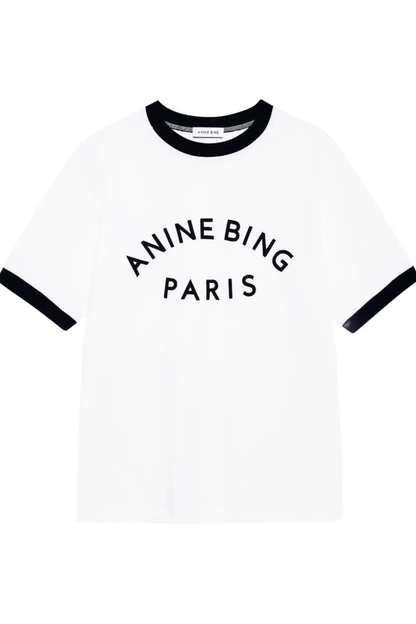 Anine Bing Jaylin Tee Paris Ivory