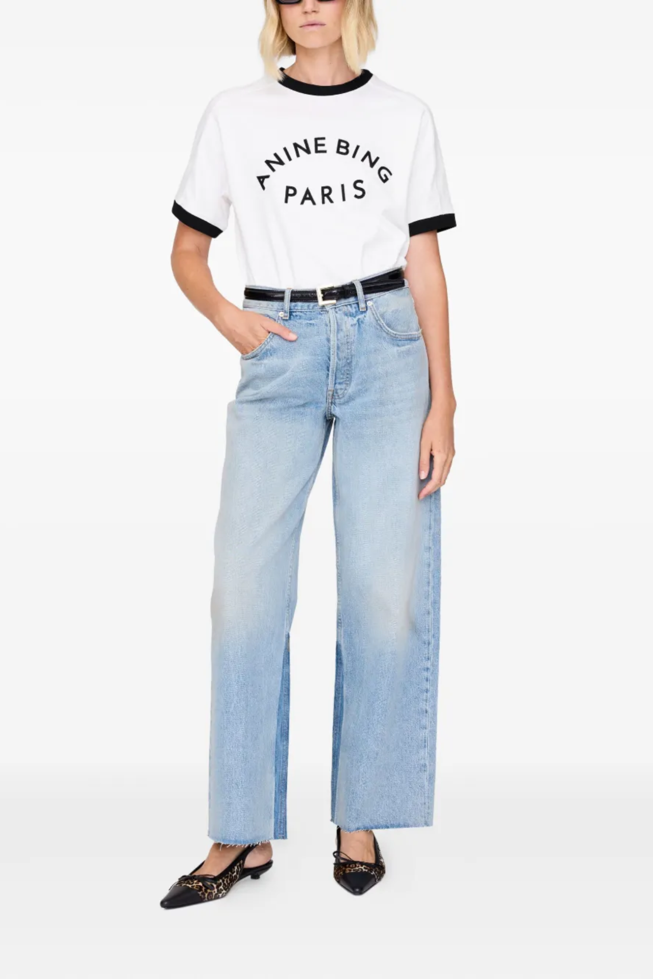 Anine Bing Jaylin Tee Paris Ivory