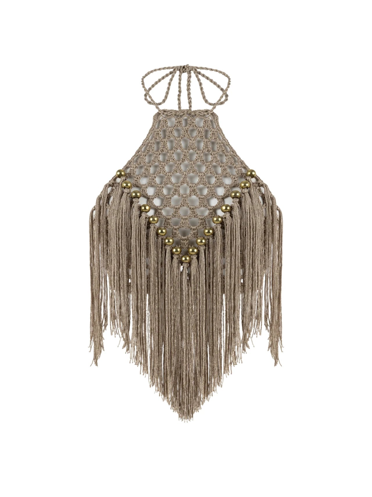 Aria Hand Crochet Halter Top Bronze