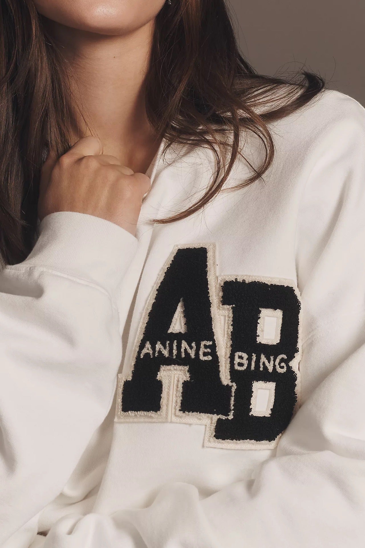 Anine Bing Miles Oversized Sweatshirt Off White