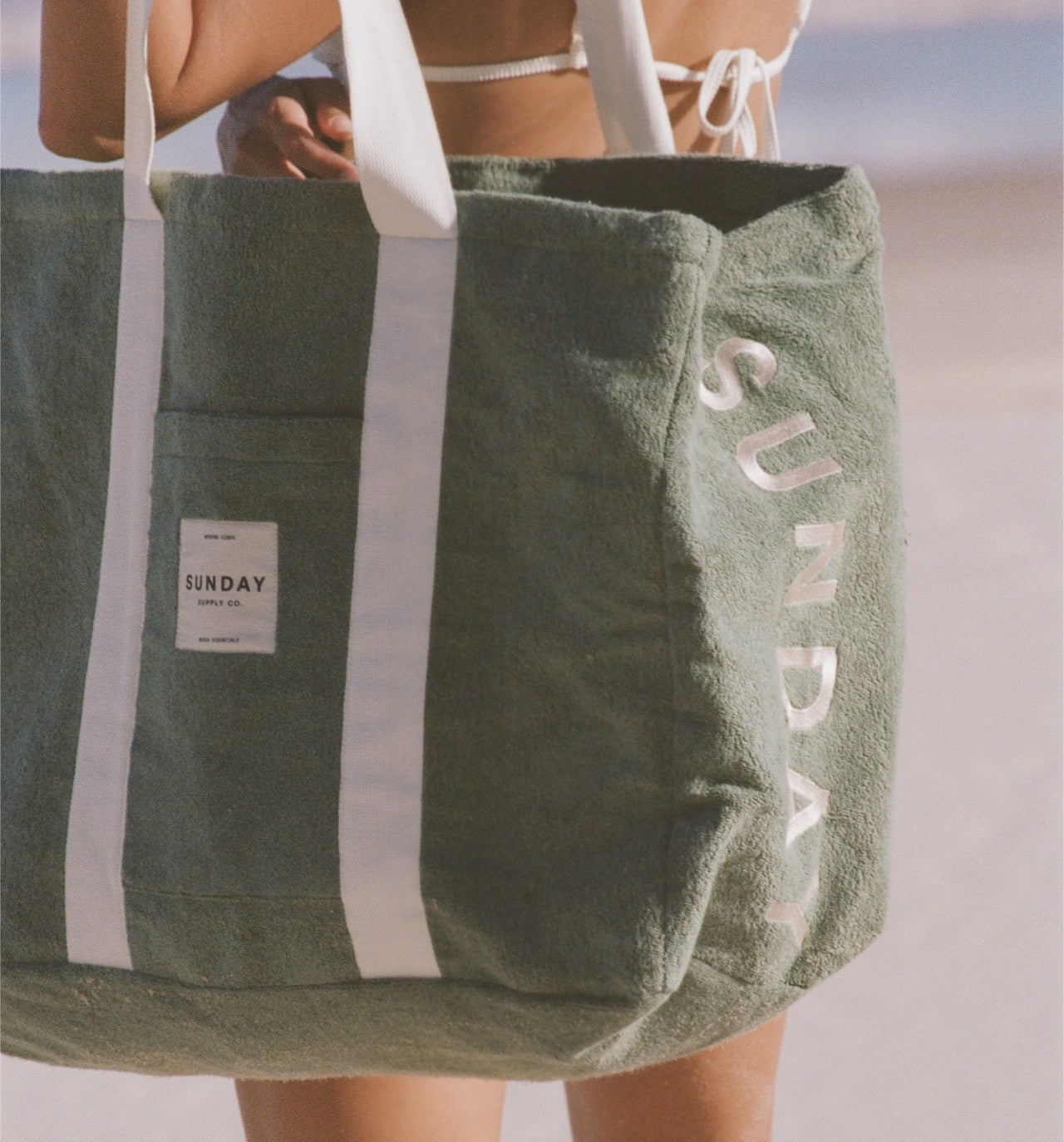 Towelling Beach Bag Tallow