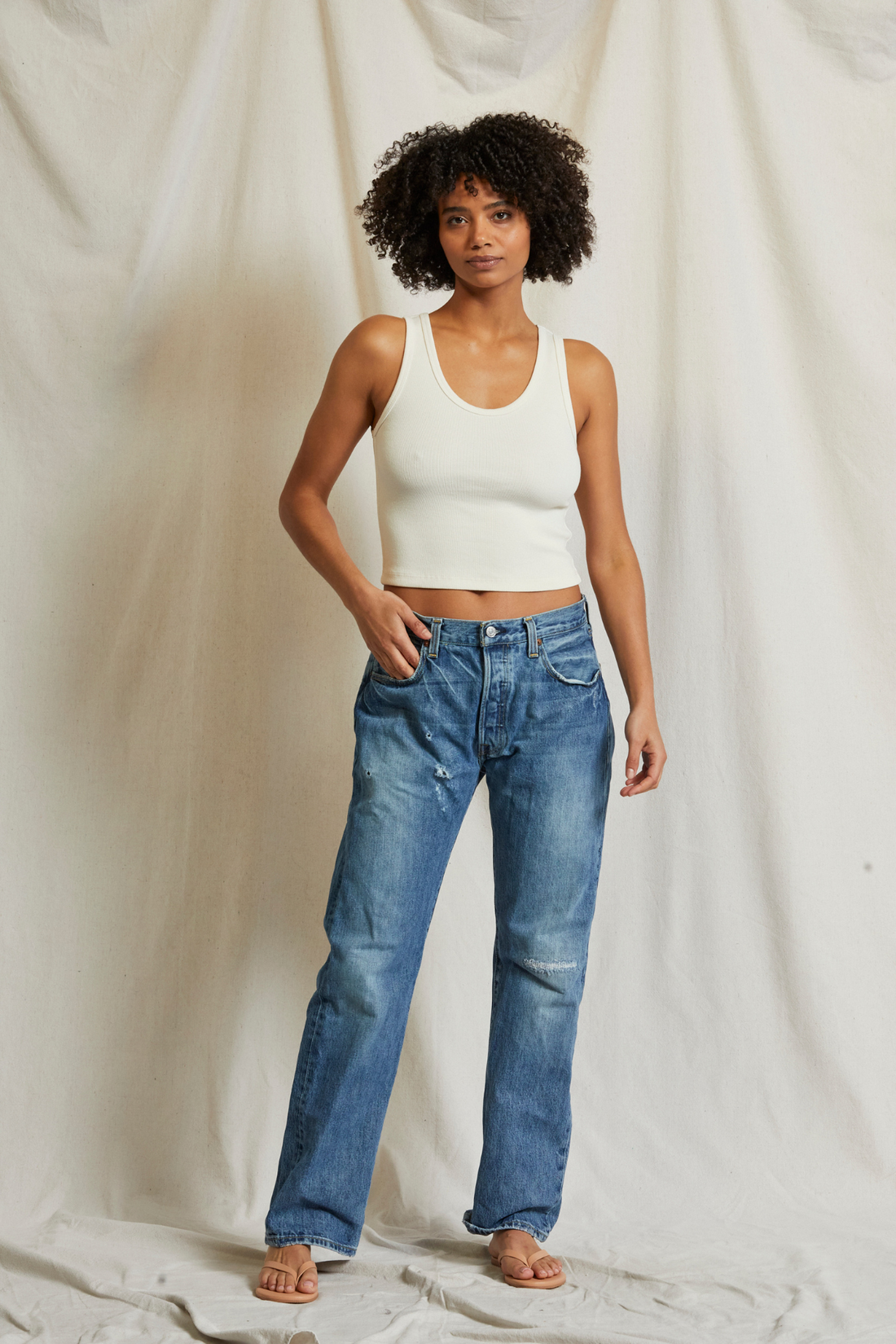 Blondie Tank Bright Ivory