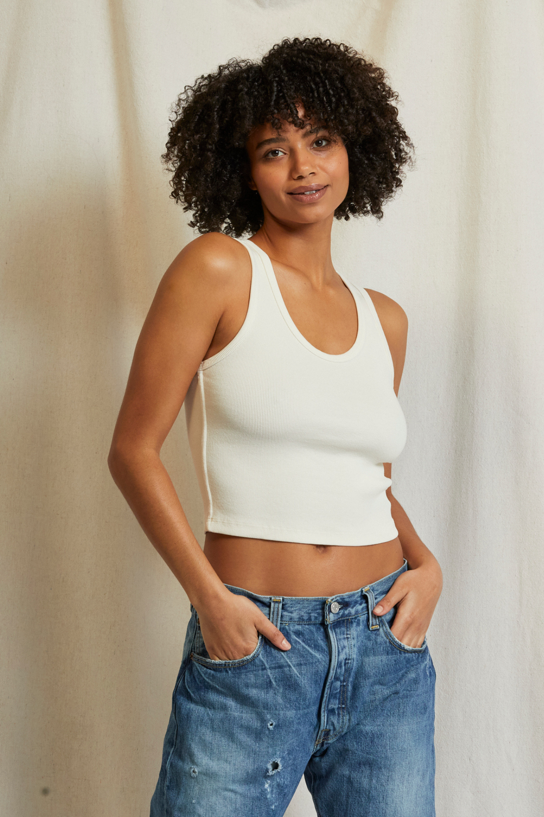 Blondie Tank Bright Ivory