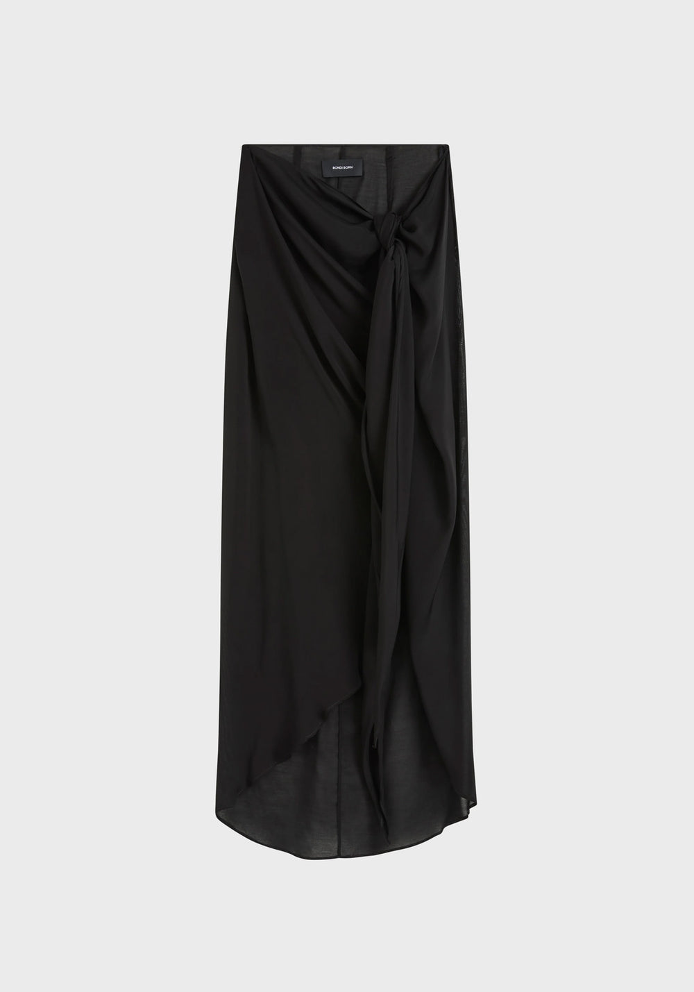 CREMONA TIE FRONT SARONG SKIRT BLACK