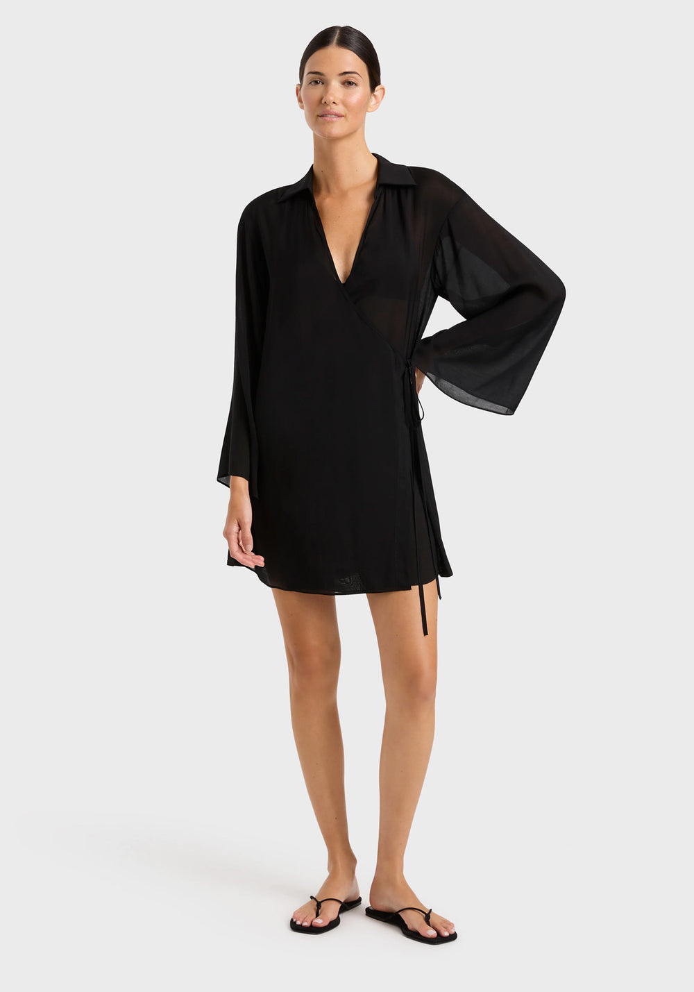 CREMONA WRAP MINI COVERUP BLACK