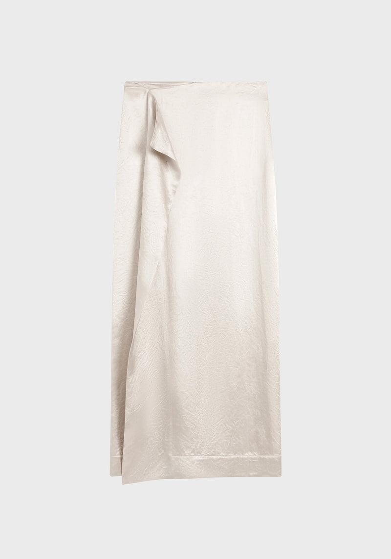 KOBE WRAP OVER MAXI SKIRT SILVER