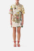 CAMILLA Short Shirt Dress in La Belle Botanique print, front view on model