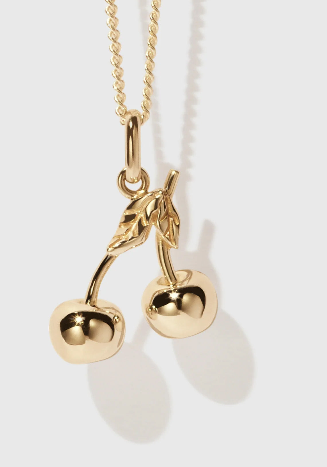 Cherry Charm Necklace Gold Plated