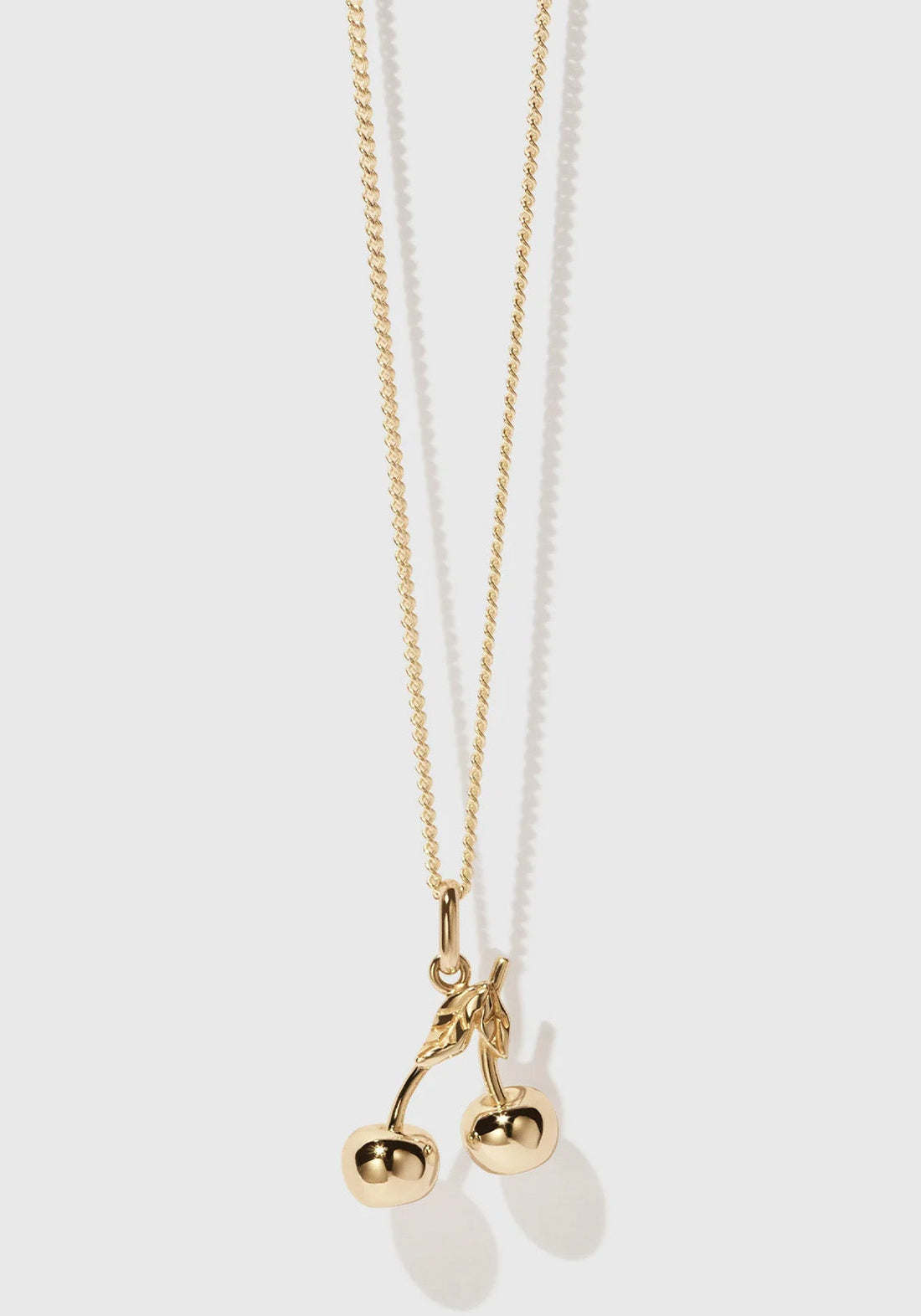 Cherry Charm Necklace Gold Plated