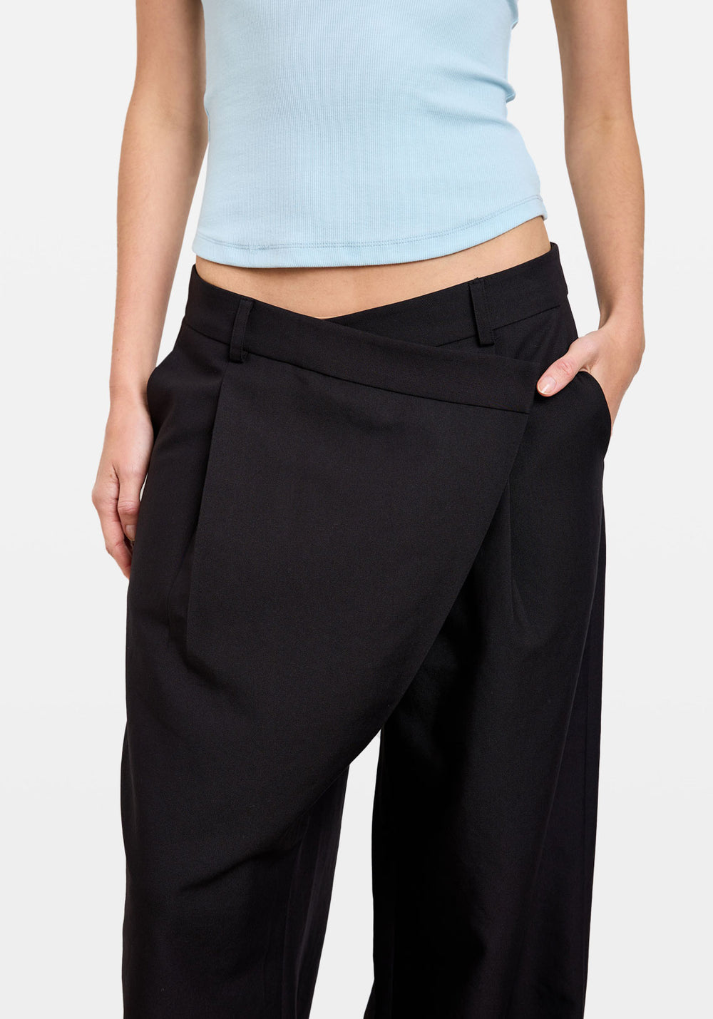 WRAP TAILORED PANT BLACK