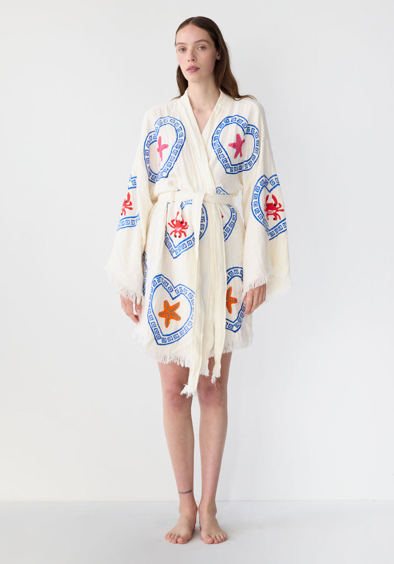 MIDI ROBE NATURAL CRAB/SEA STAR