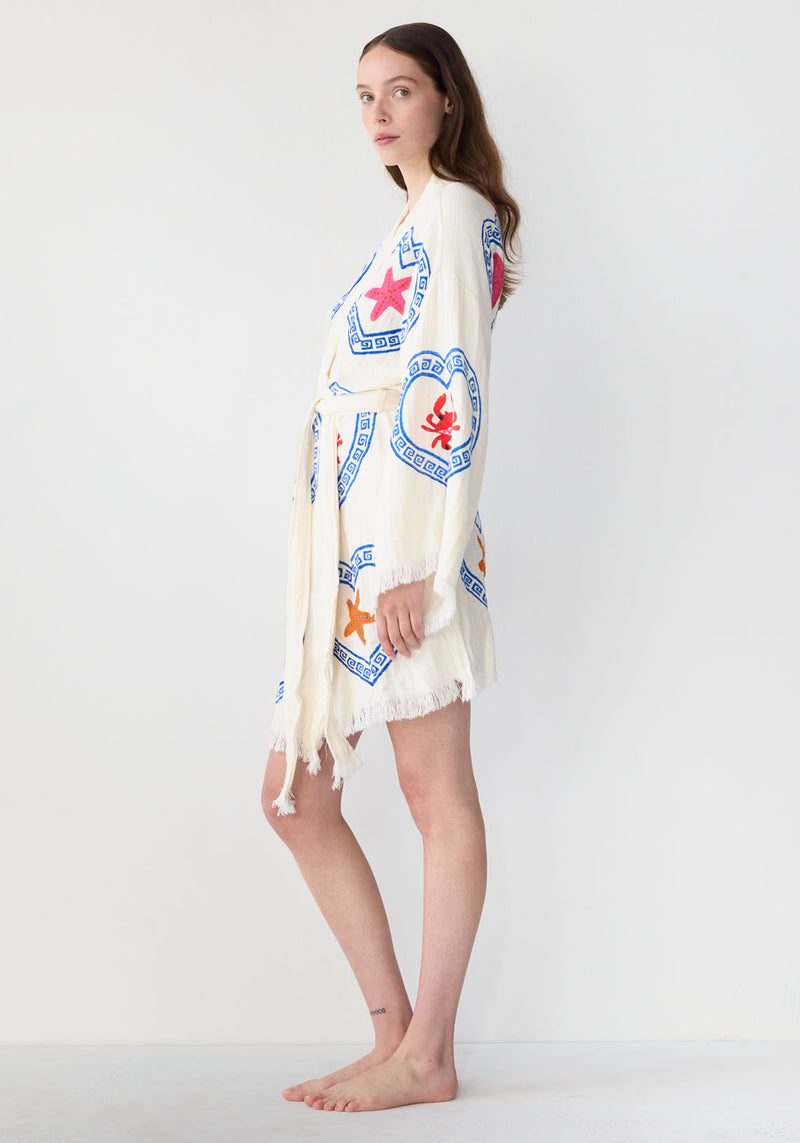 MIDI ROBE NATURAL CRAB/SEA STAR