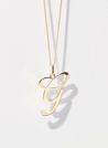 Cursive Letter Necklace Gold Plated C