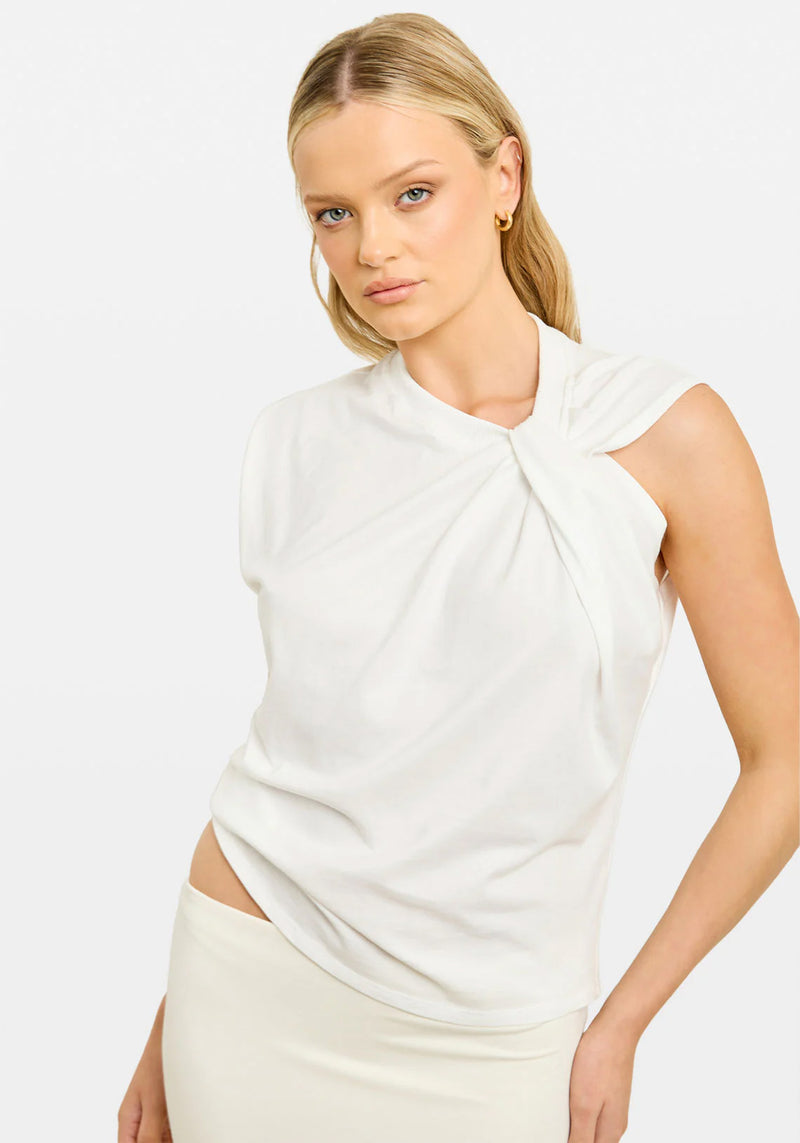 AISHA DECONSTRUCTED TEE WHITE