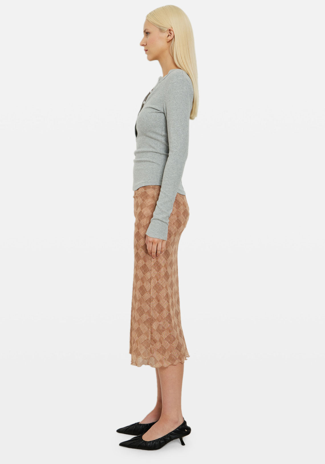 Check Yourself Midi Skirt Plaid