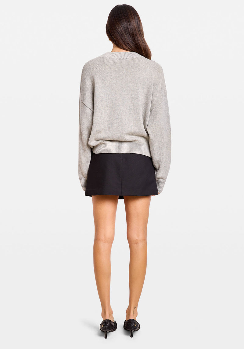 CLASSIC CREW NECK SWEATER GREY MARLE