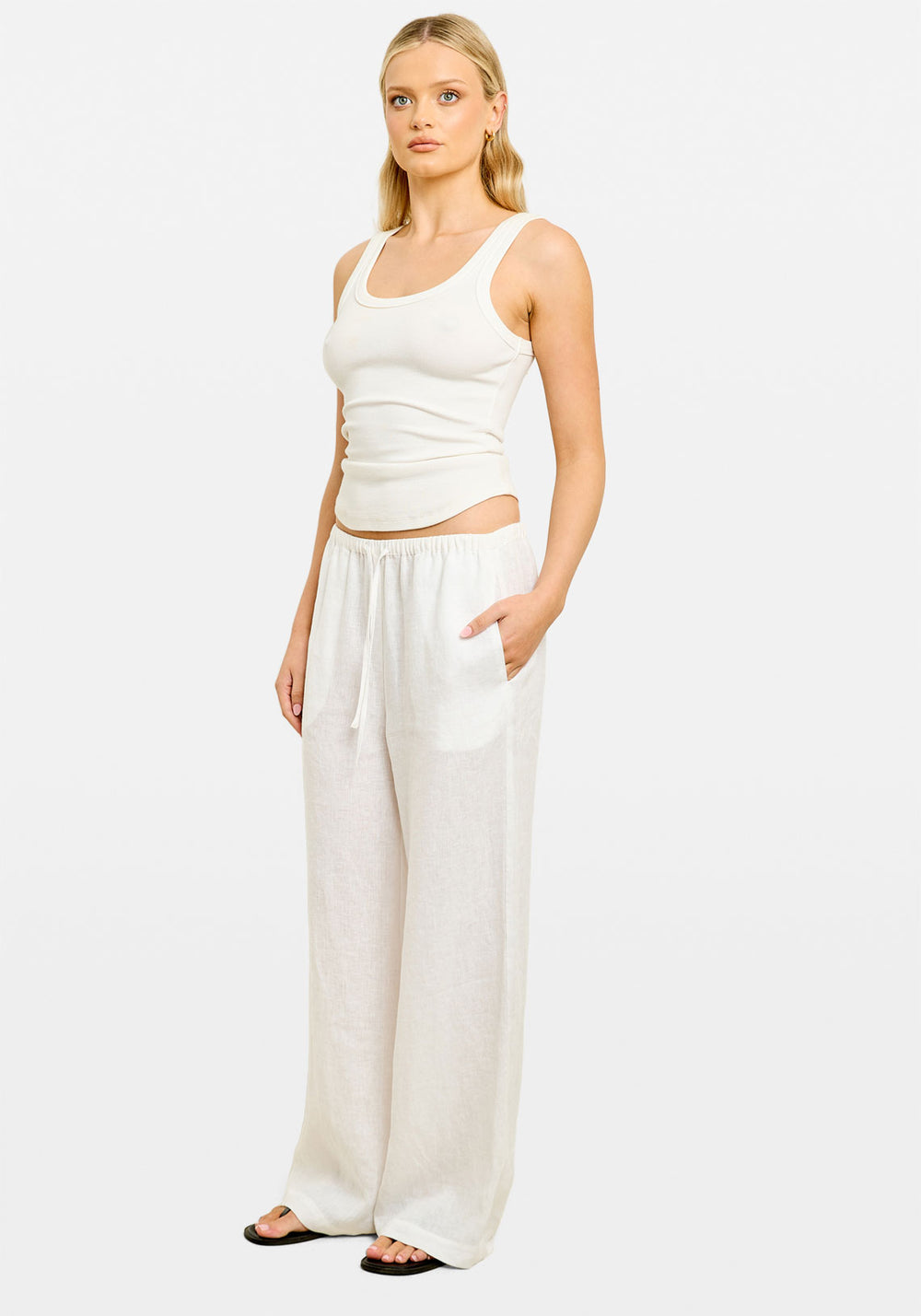 Pre-Order | DECONSTRUCTED LINEN PANT WHITE