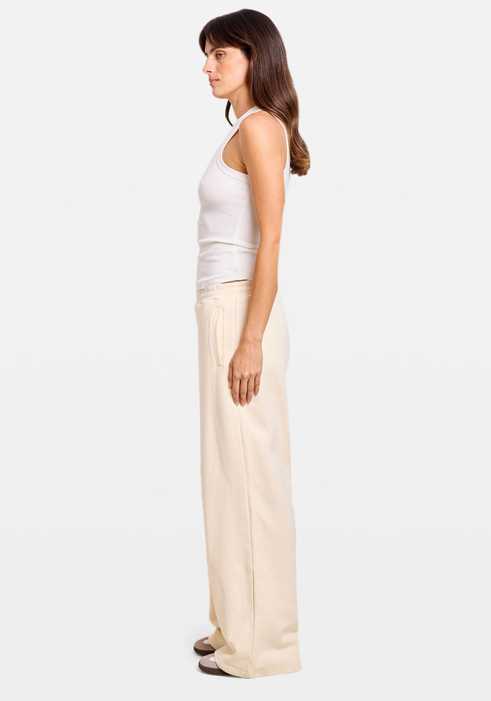 EMBROIDERED STRAIGHT SWEATPANT IVORY