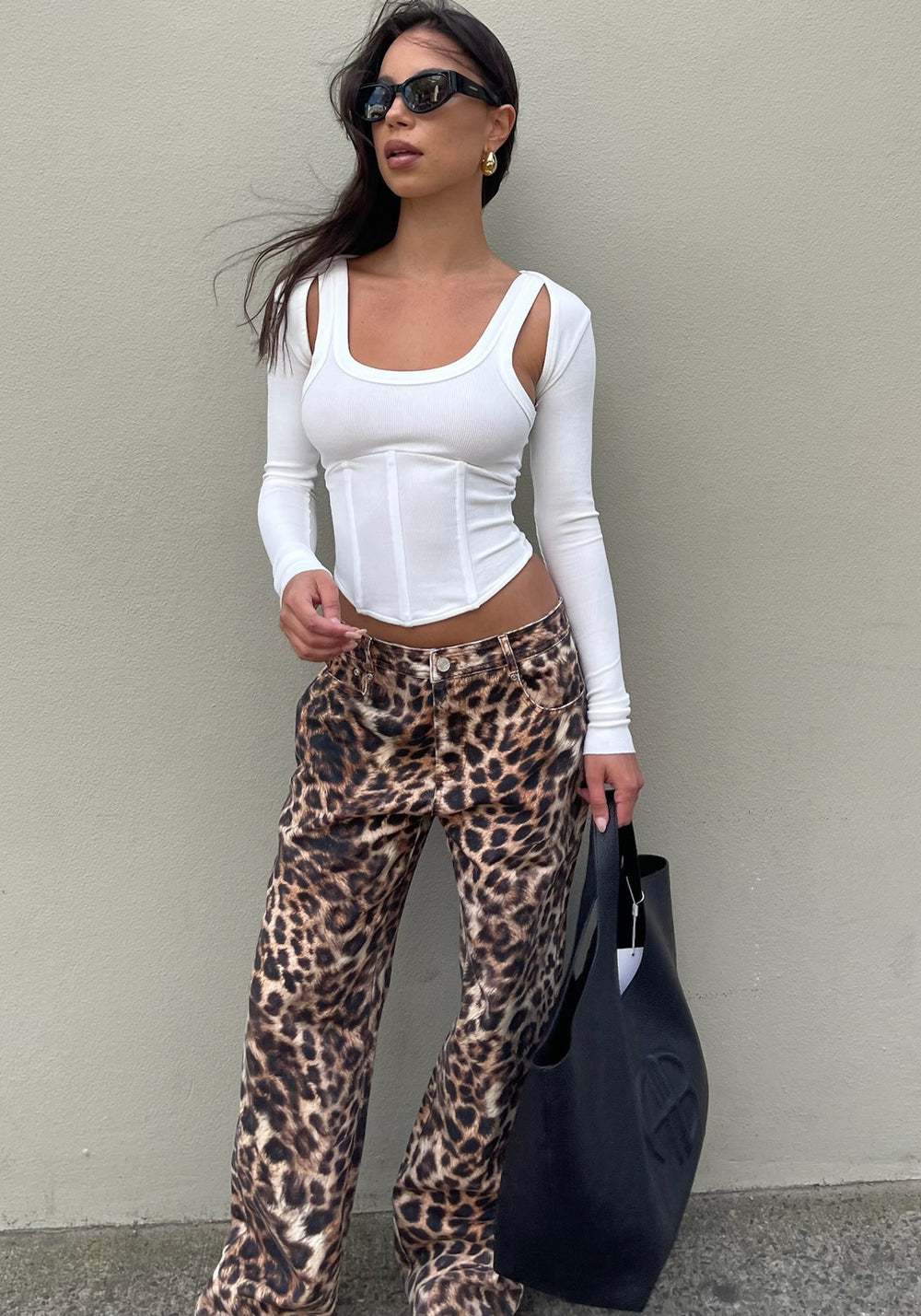 MEOW LOW RISE JEAN LEOPARD