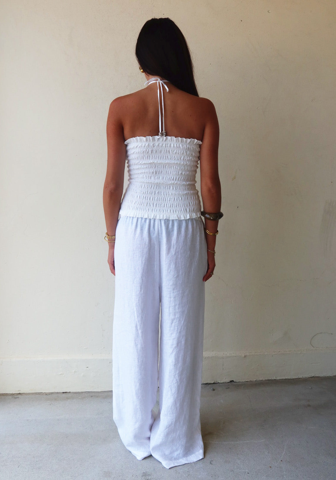 Resin Shirred Top White