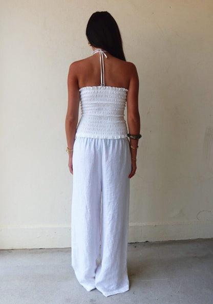 Resin Shirred Top White