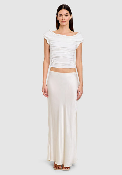 Satin Maxi Skirt Ivory