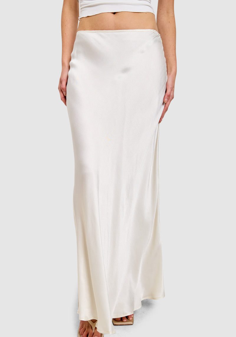 SATIN MAXI SKIRT IVORY