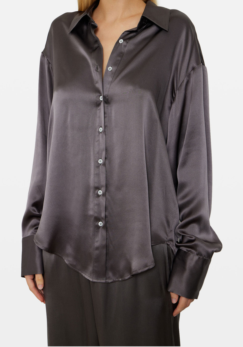 SILK SHIRT COAL