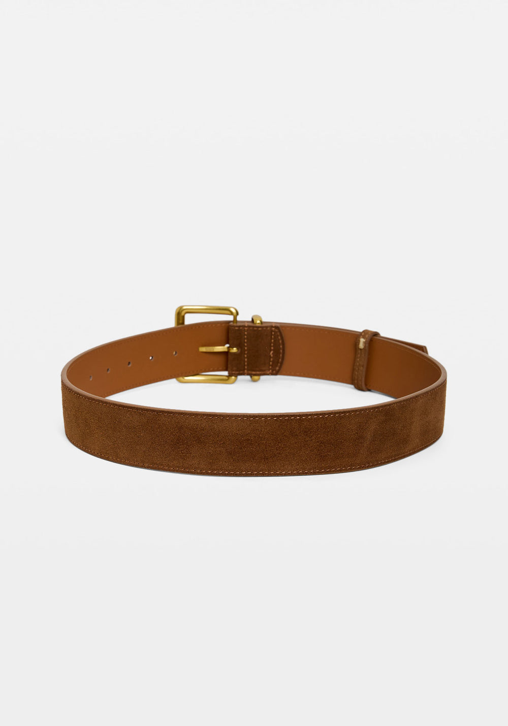 SUEDE BELT TAN / GOLD