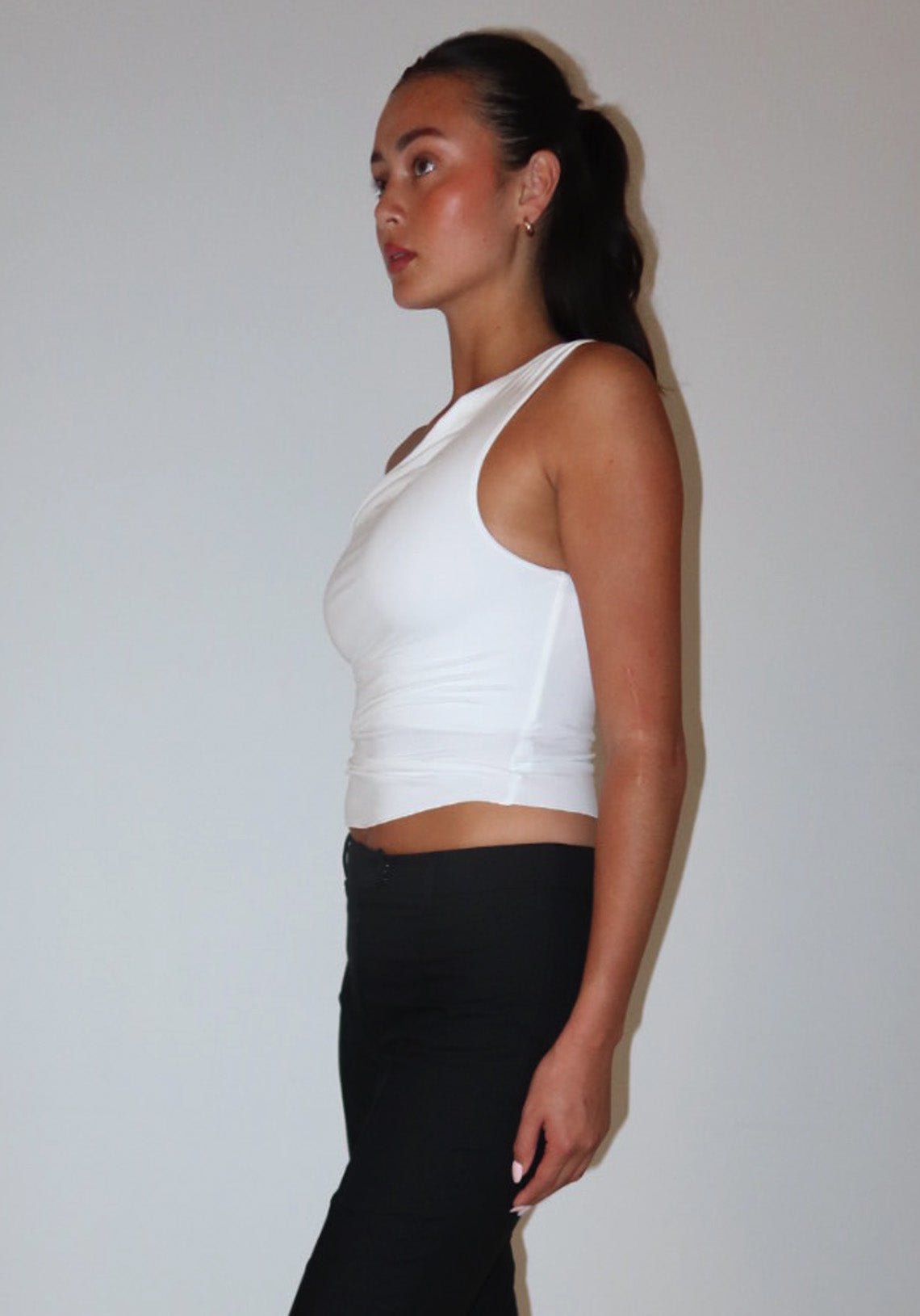 Twist Drape Top White