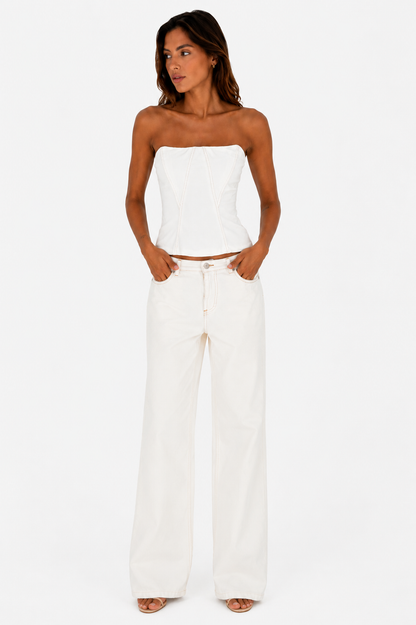 Chosen Low Rise Jean White