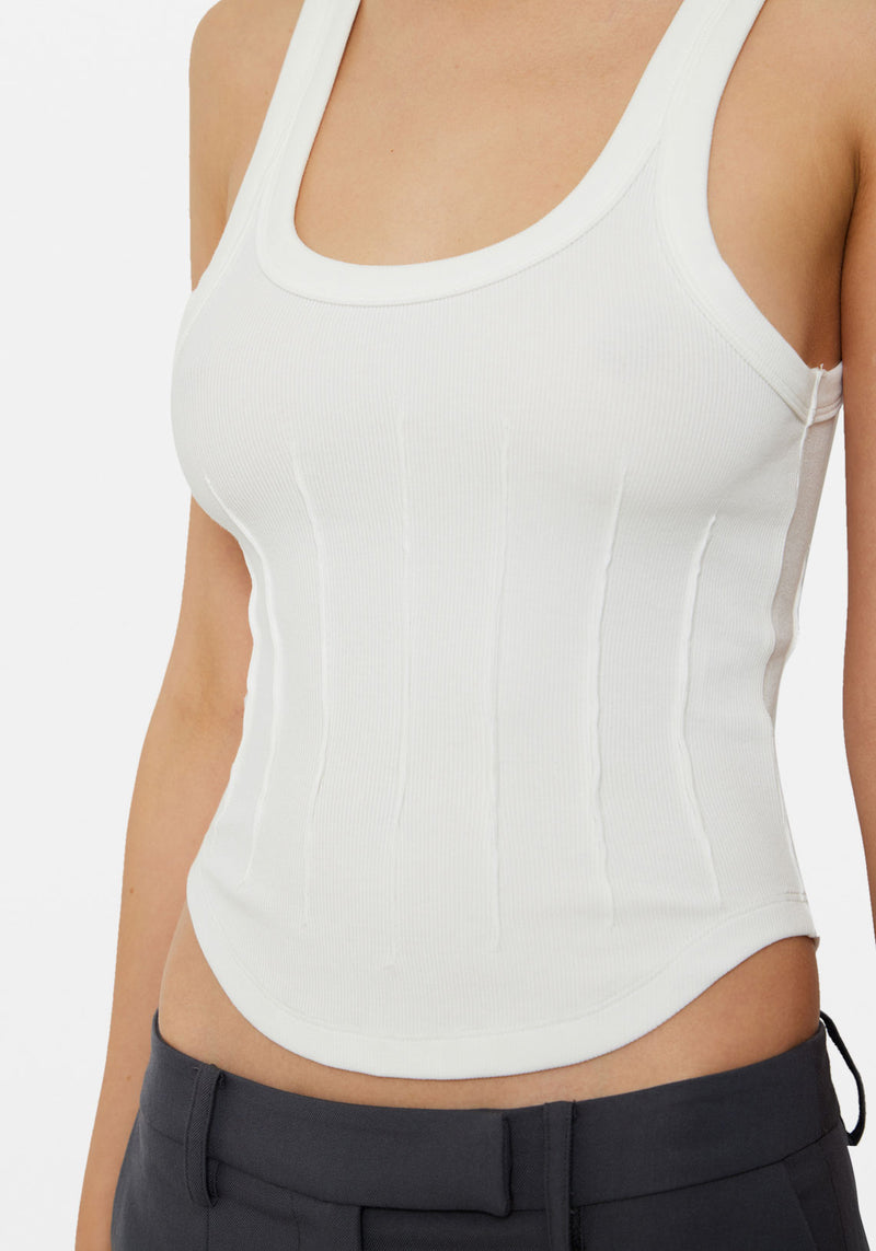 CINCHED SCOOP TANK WHITE