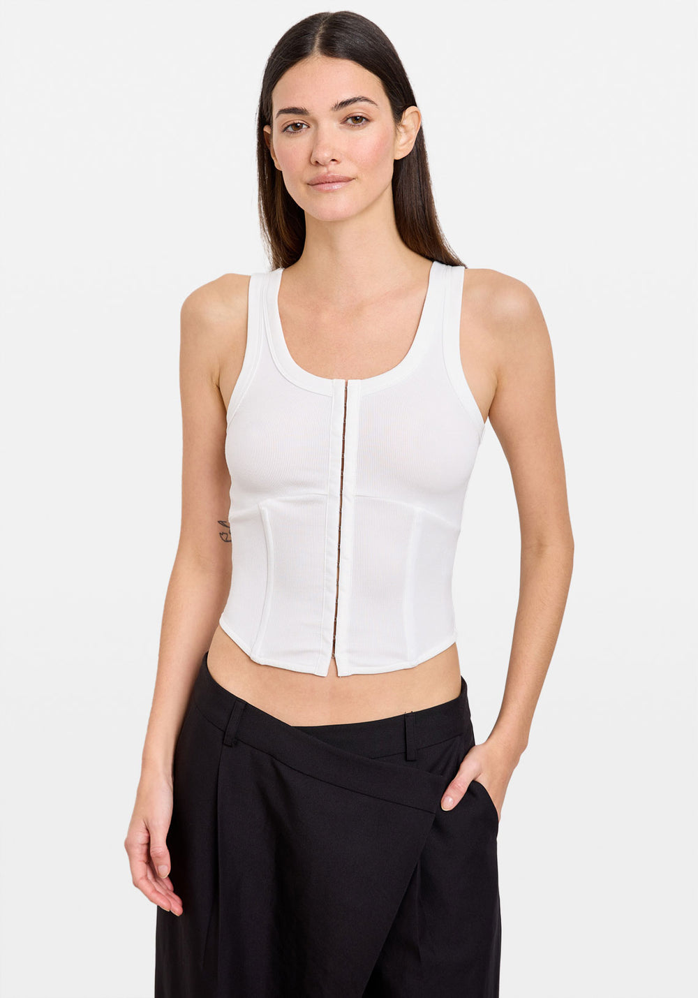 CORSET HOOK AND EYE TANK WHITE