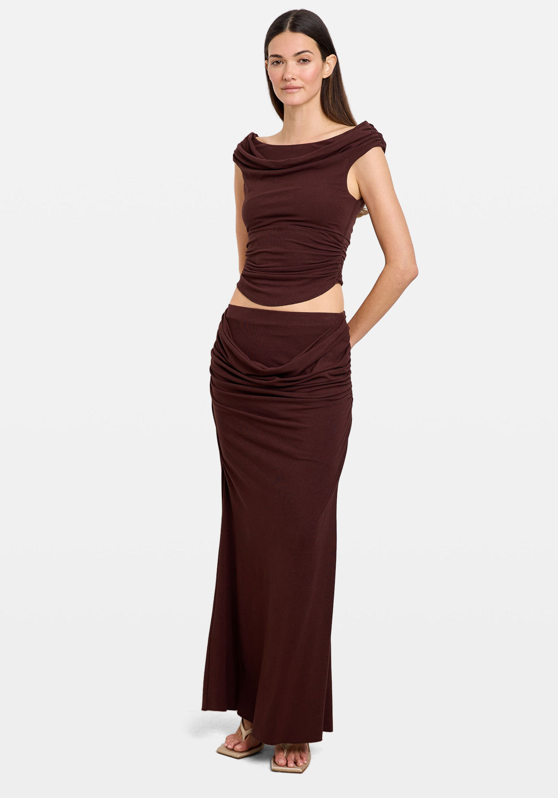 Draped Cowl Top Coffee