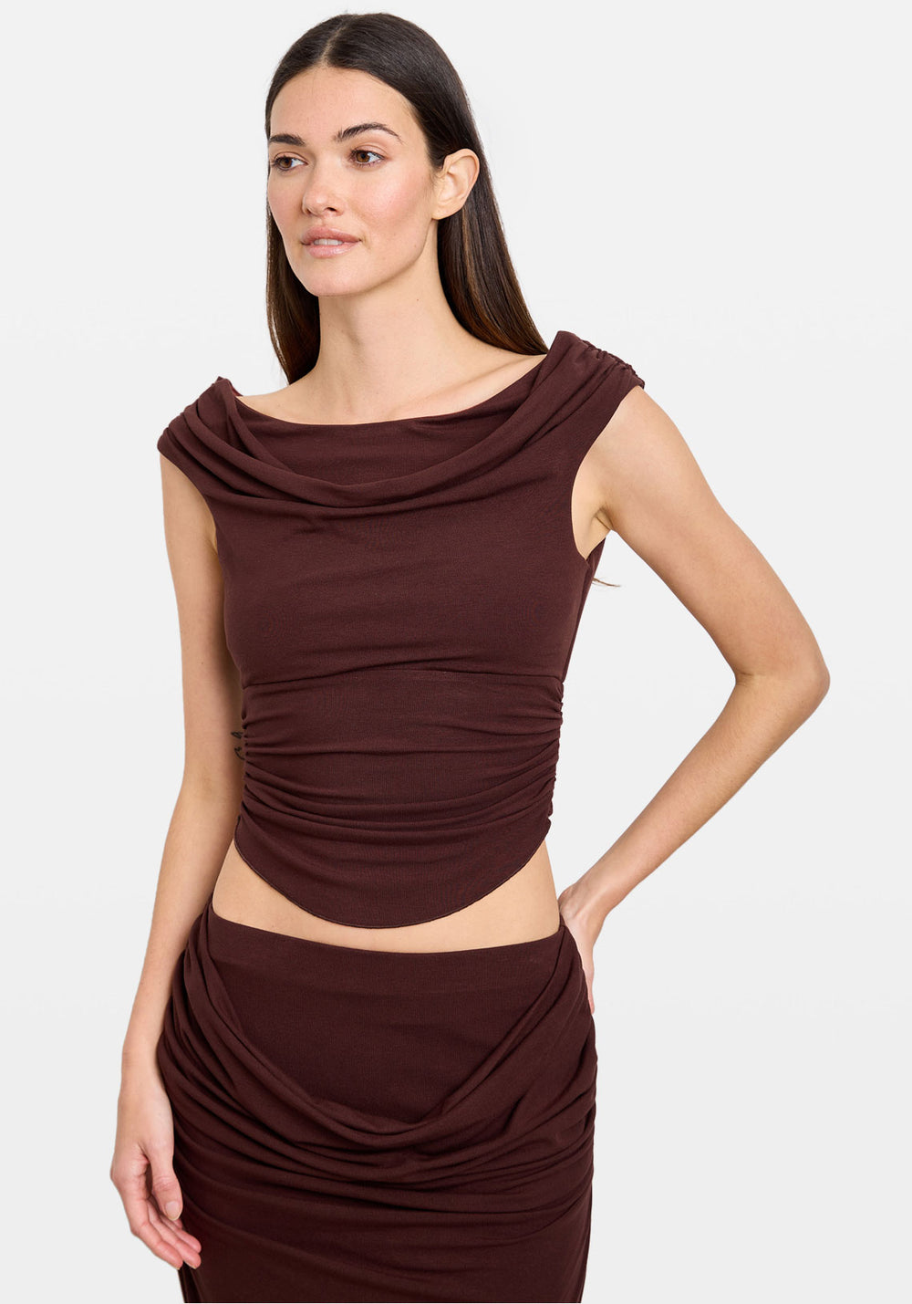 Pre-Order | DRAPED COWL TOP COFFEE