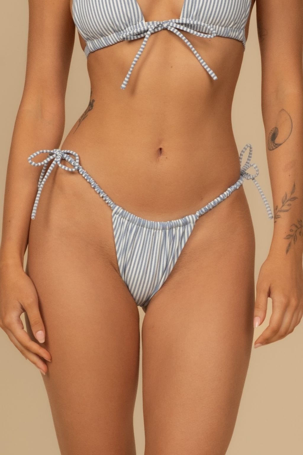 Brasil Bikini Bottom Blue Stripe