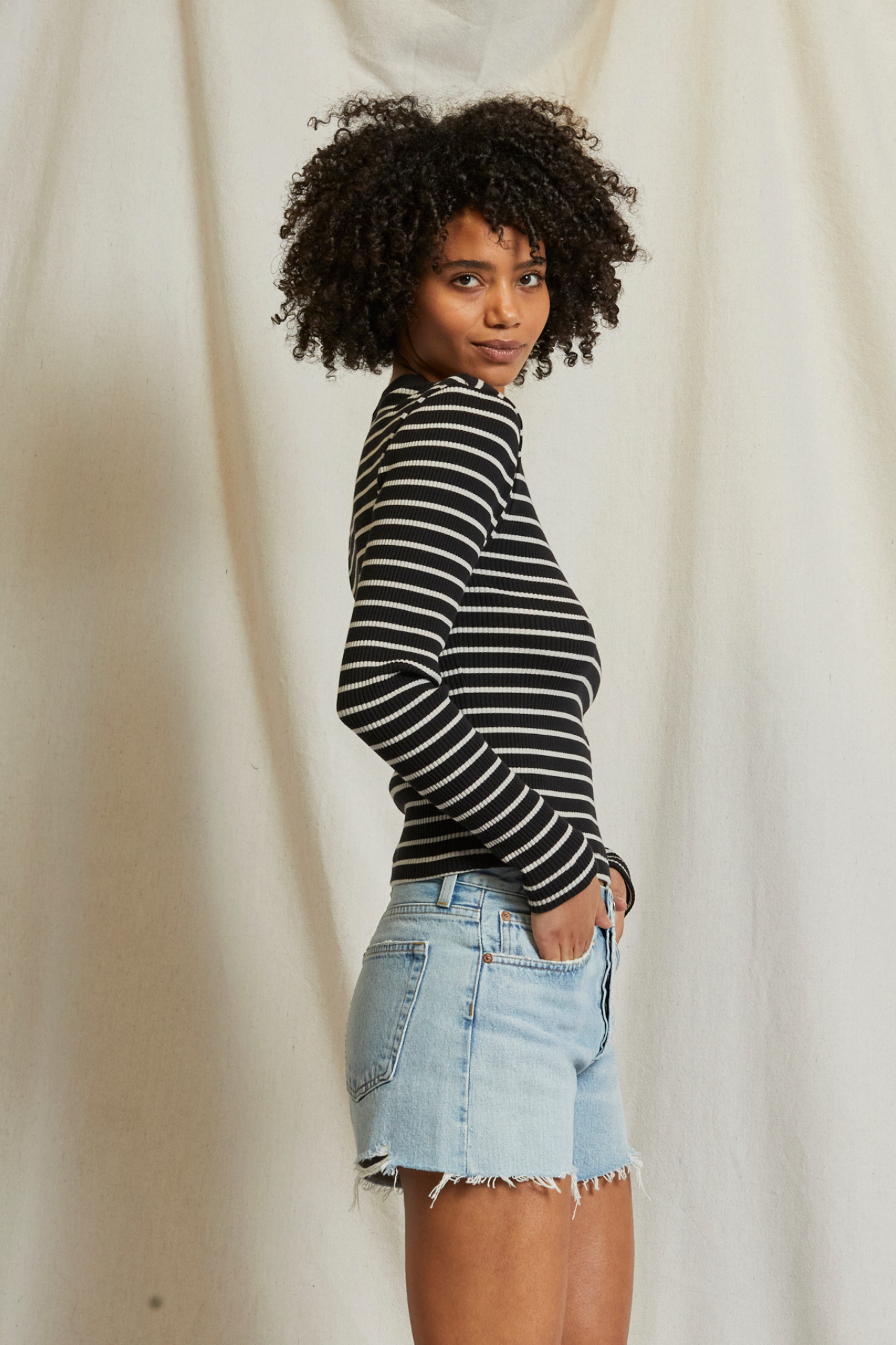 Clyde Ribbed Stripe Tee