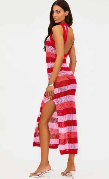 Holly Rose Dress Ruby Stripe