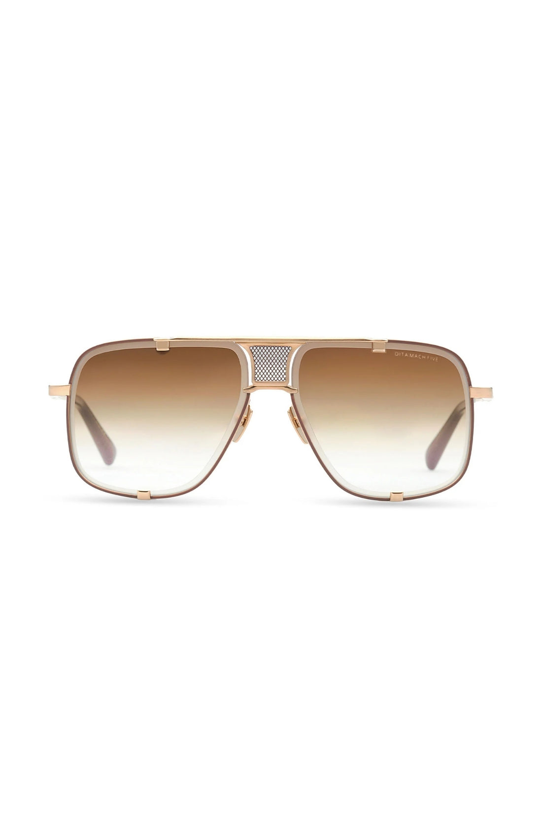 Dita Mach-Five Brushed White Gold/Brown