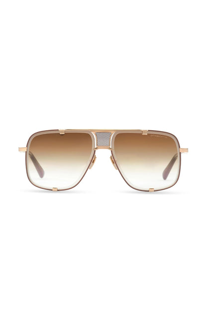 Dita Mach-Five Brushed White Gold/Brown