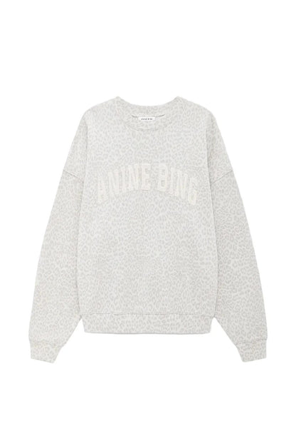 Miles Sweatshirt Washed White Leopard