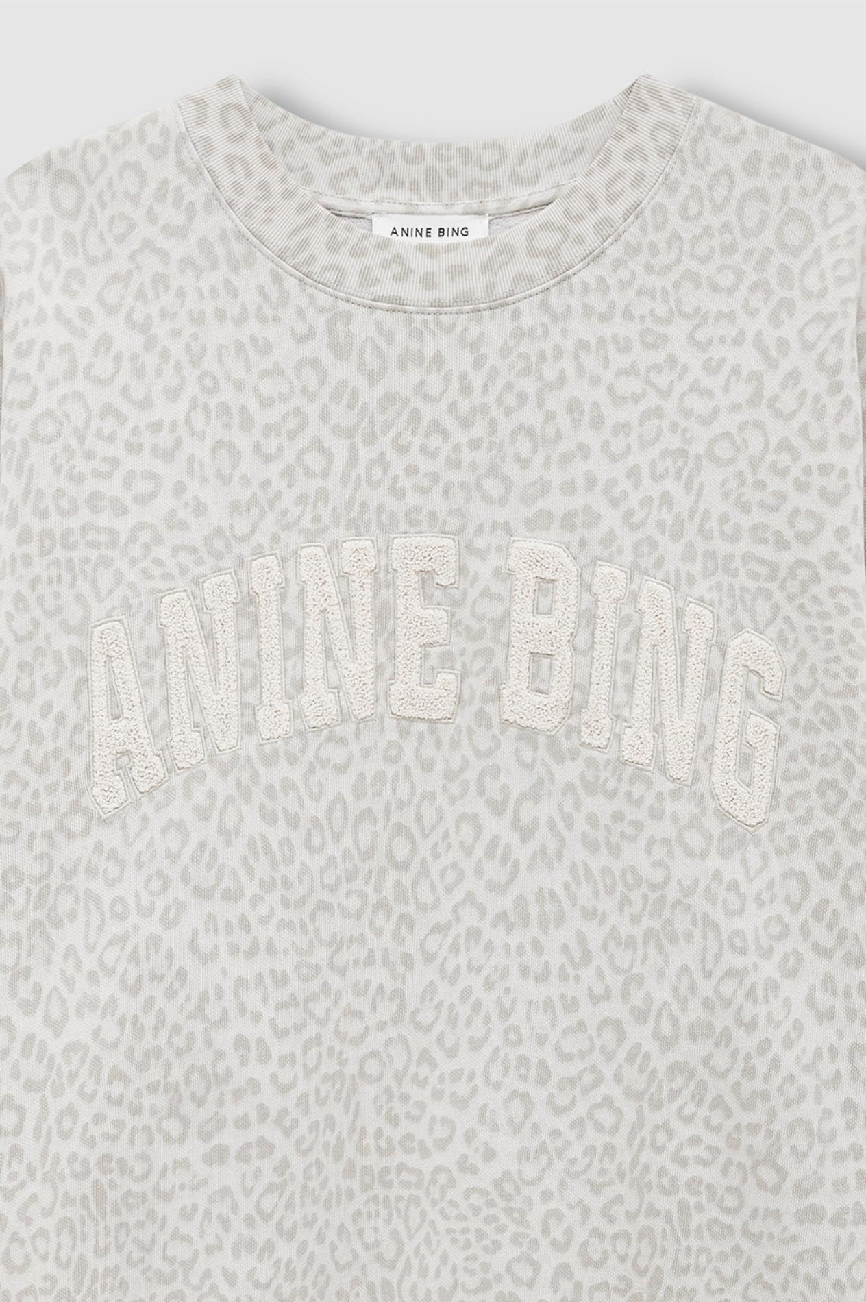 Miles Sweatshirt Washed White Leopard