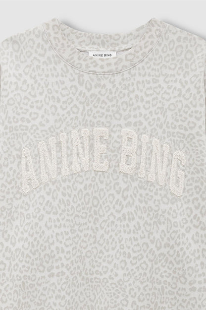 Miles Sweatshirt Washed White Leopard