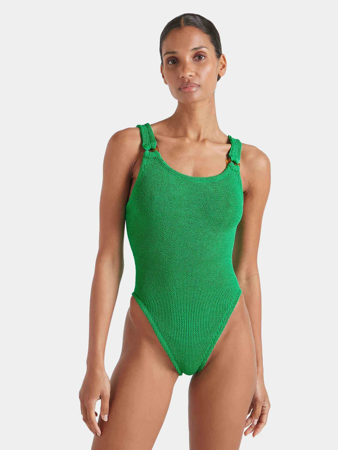 Domino Swim with Hoops Emerald