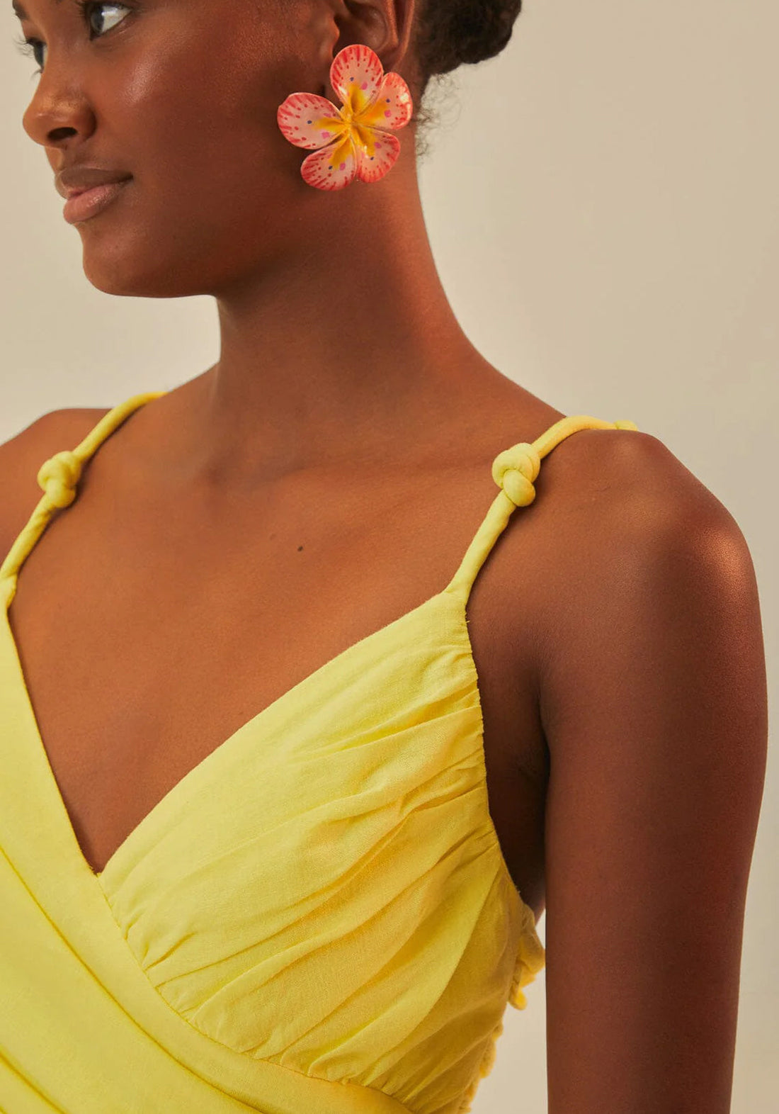 Farm Rio Yellow Cross Over Maxi Dress