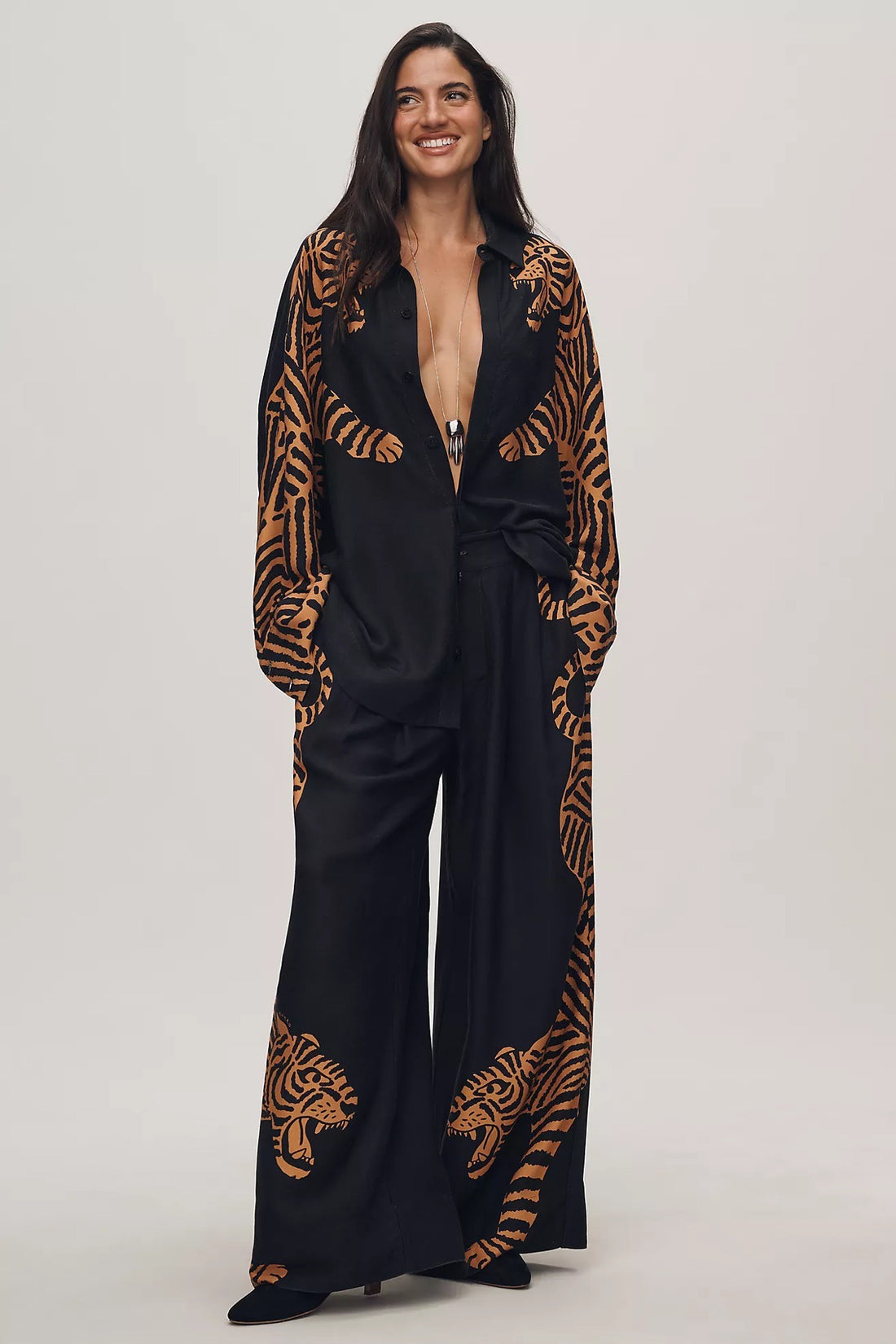 Farm Rio Black Tiger Pants