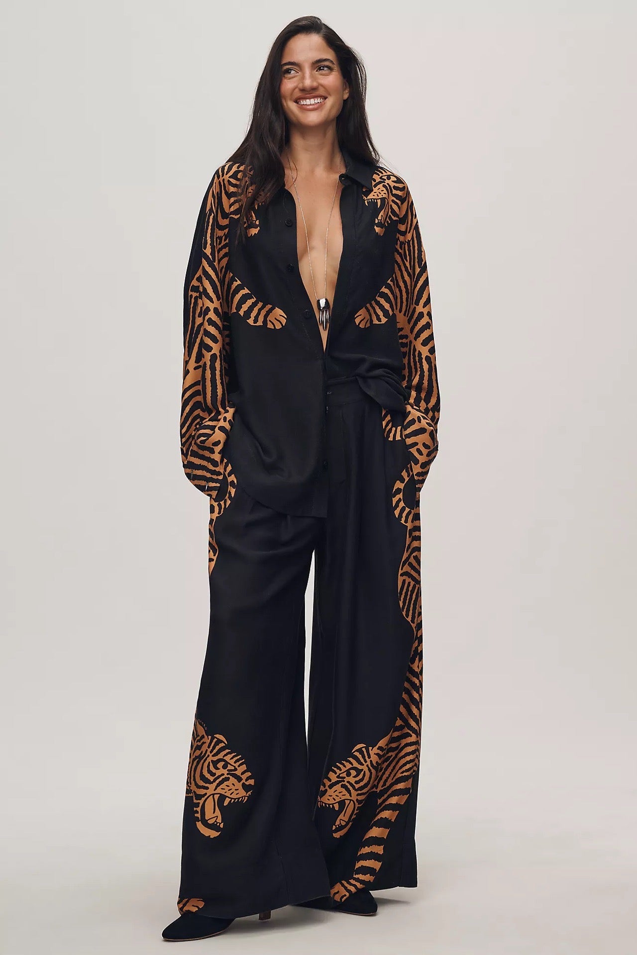 Farm Rio Black Tiger Pants