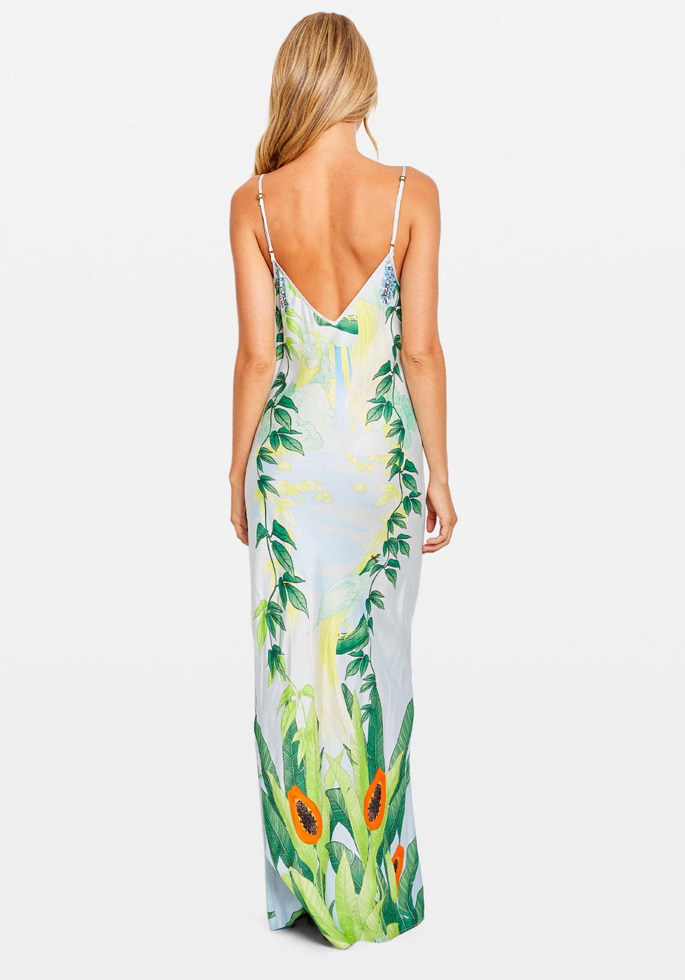 EDEN ILLUSTRATED MAXI DRESS BLUE