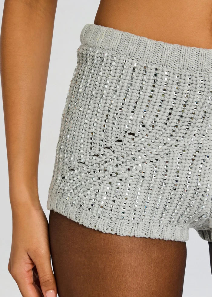 Lola Embellished Short Grey/Silver